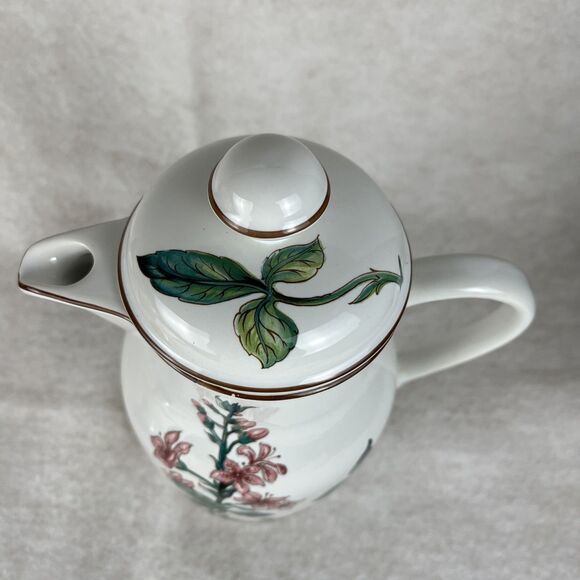 VTG Villeroy & Boch Botanica Tea Pot Pitcher Floral Porcelain 9 1/2” Depuis 1748 - Picture 5 of 10